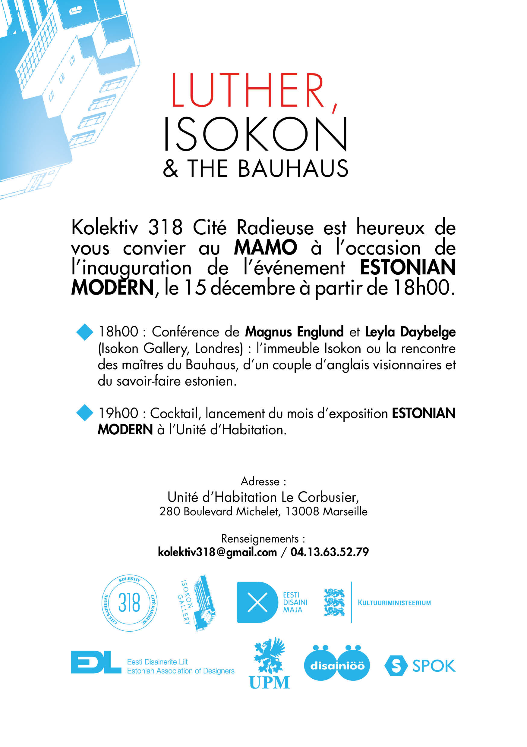 Luther, Isokon & the Bauhaus - Flyer de l'exposition