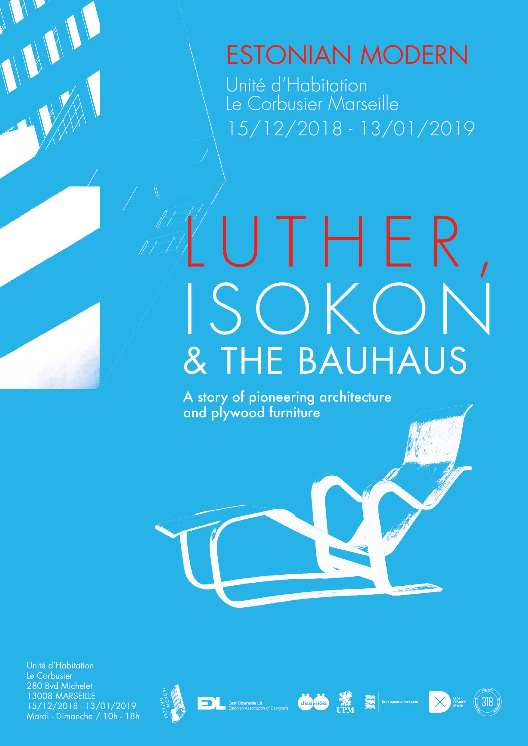 Luther, Isokon & the Bauhaus - affiche de l'exposition